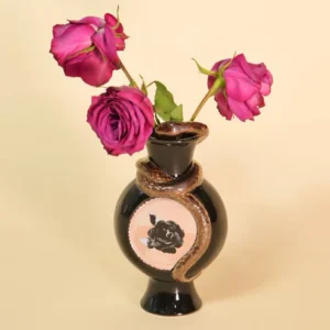 Adelle Gilded Snake Stoneware Vase