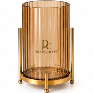 DRAPECRAFT Fluted Glass Hurricane Candle Holder